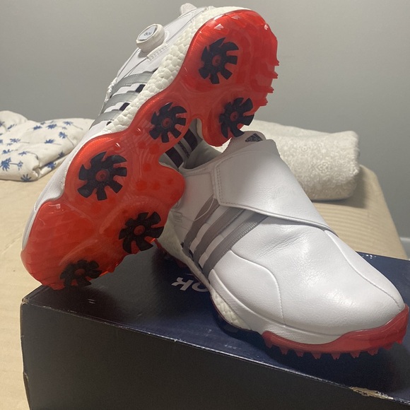 Adidas Men's White Golf Shoes - Picture 2 of 8
